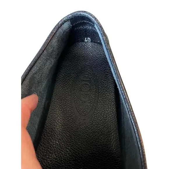 Tod's Navy Leather Driving Loafers - Picture 5 of 7